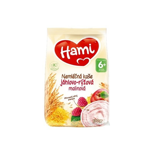 Hami nemliečna kaša pšenovo-ryžová malinová, od ukonč. 6 mesiaca, 170g