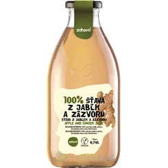 Zdravo 100% ŠŤAVA Z JABĹK A ZÁZVORU, 0,75l