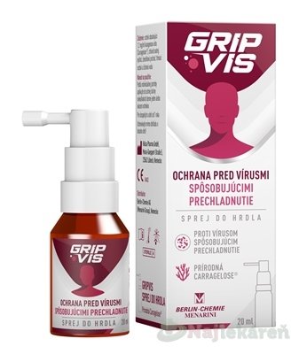 E-shop GripVis 1,2 mg/ml sprej na bolesť hrdla 20 ml