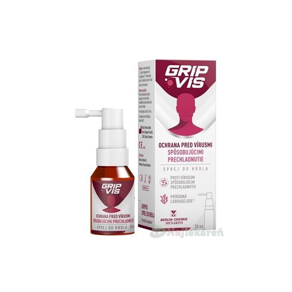 GripVis 1,2 mg/ml sprej na bolesť hrdla 20 ml