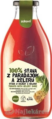 E-shop Zdravo 100% ŠŤAVA Z PARADAJOK A ZELERU, 0,75l