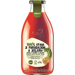 Zdravo 100% ŠŤAVA Z PARADAJOK A ZELERU, 0,75l