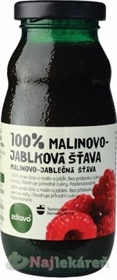 E-shop Zdravo 100% MALINOVO-JABLKOVÁ ŠŤAVA 200ml