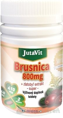 E-shop JutaVit Brusnica 800 mg + zlatobyľ extrakt - super na močové cesty 60 tabliet