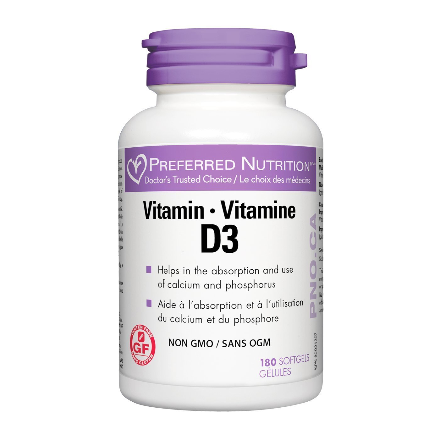 E-shop Webber naturals/ Preferred Nutrition Vitamín D3 1000IU, 180 kapsúl