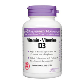 Webber naturals/ Preferred Nutrition Vitamín D3 1000IU, 180 kapsúl