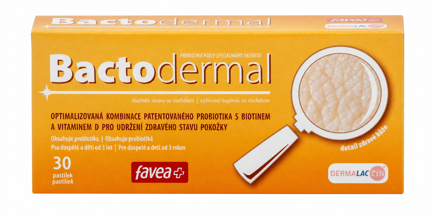 favea Bactodermal s biotínom a vitamínom D 30 žuvacích tabliet