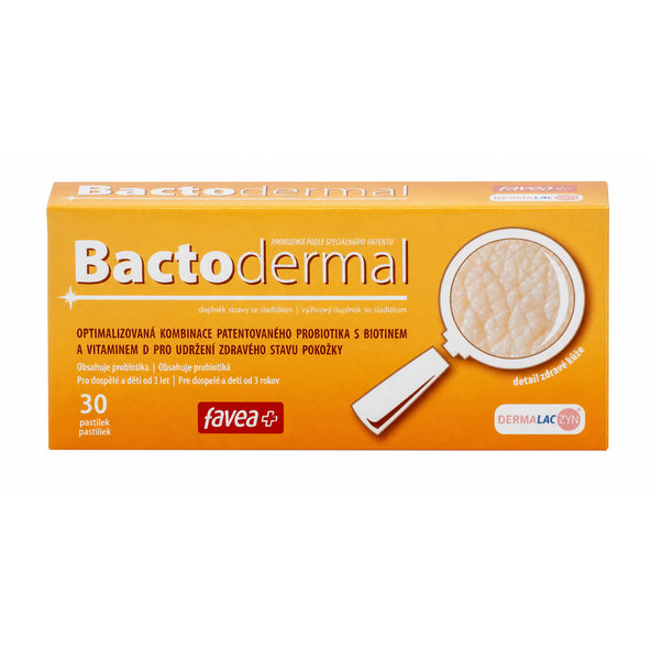 favea Bactodermal s biotínom a vitamínom D 30 žuvacích tabliet