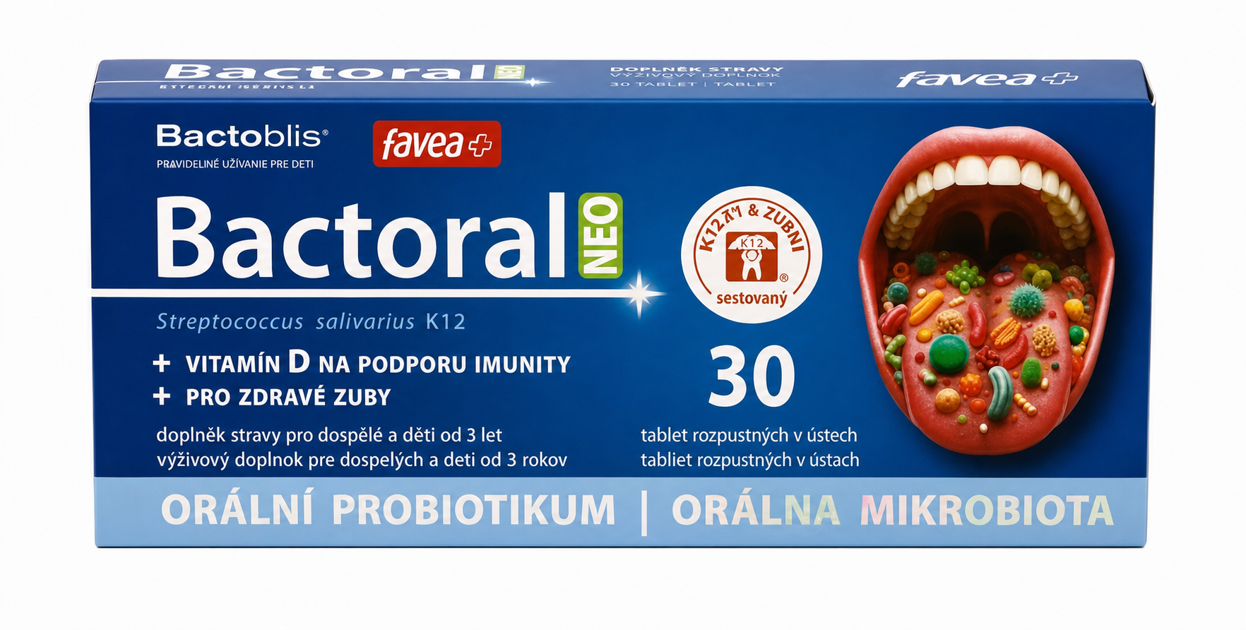 favea Bactoral NEO 30 žuvacích tabliet
