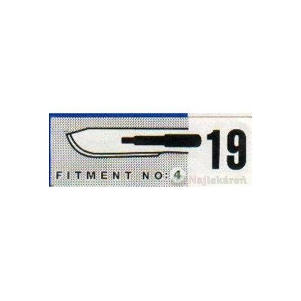 SKALPELOVÉ ČEPIELKY SURGEON č.19 jednorázové  100ks