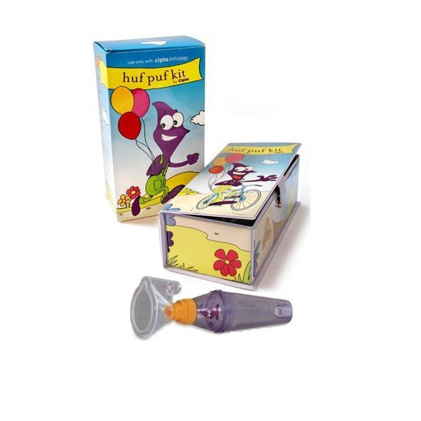 Súprava inhalačná Huf Puf Kit inhalačný nástavec s detskou maskou 1ks