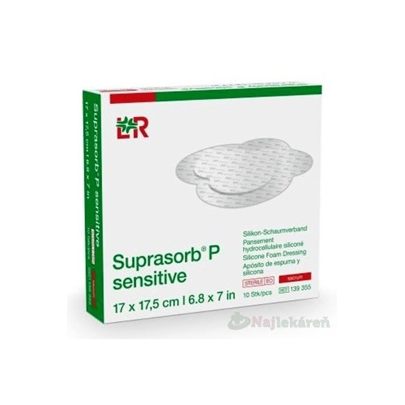 SUPRASORB P SENSITIVE silikónový penový obväz (17x17,5 cm) 10ks
