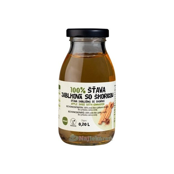 Zdravo 100% ŠŤAVA JABLKOVÁ SO ŠKORICOU, 200ml
