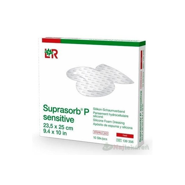 SUPRASORB P SENSITIVE silikónový penový obväz (23,5x25cm) 10ks