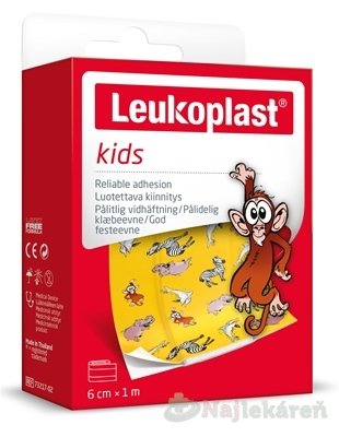 E-shop LEUKOPLAST KIDS Vodeodolná Náplasť na rany pre deti, pás 6cmx1m, 1ks