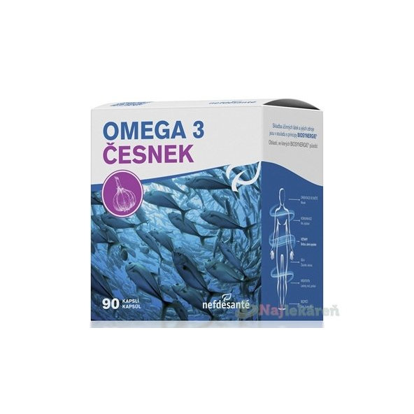 nefdesanté OMEGA 3 CESNAK výživový doplnok, 90ks