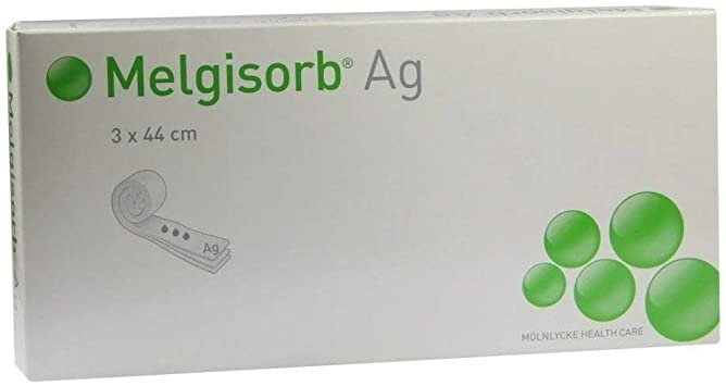 Melgisorb Ag 3x44cm antimikrobiálny alginátový obväz 10ks