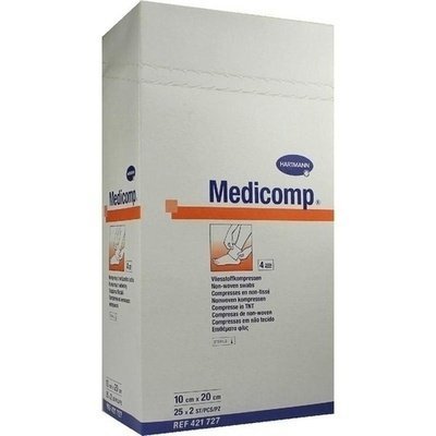 MEDICOMP kompres z netkaného textilu, sterilný 10x20cm 50ks
