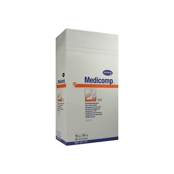 MEDICOMP kompres z netkaného textilu, sterilný 10x20cm 50ks