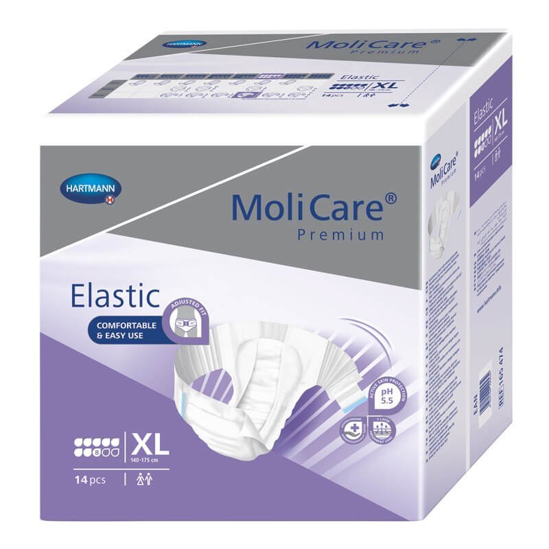 E-shop MoliCare Premium Elastic 8 kvapiek XL plienkové nohavičky zalepovacie 14ks