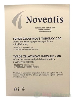 E-shop Noventis želatinové kapsuly veľkosť 00 biela 1000ks