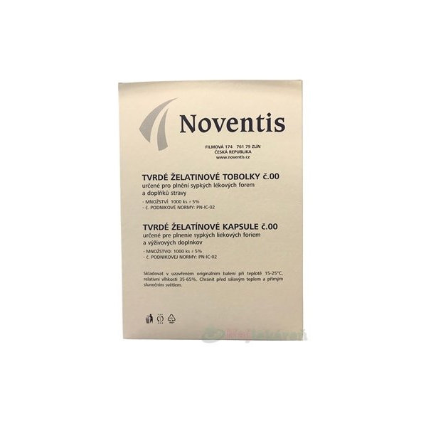 Noventis želatinové kapsuly veľkosť 00 biela 1000ks