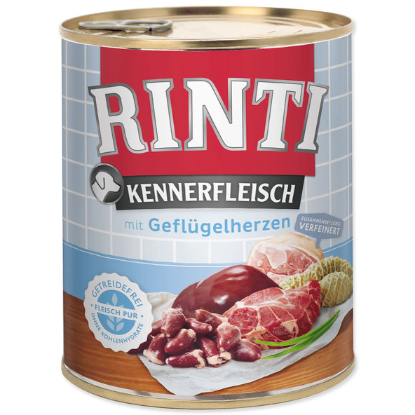 Rinti Kennerfleisch Adult konzerva hydinové srdce 12 x 800 g