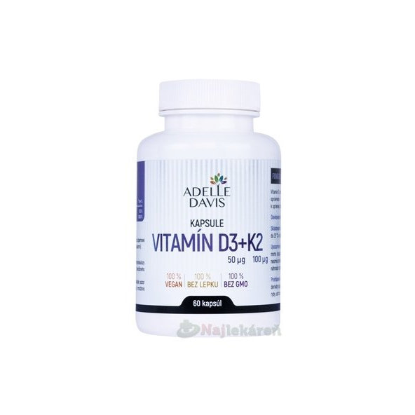 ADELLE DAVIS VITAMÍN D3+K2 60 kapsúl