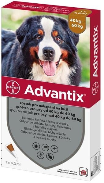 E-shop Advantix spot-on 6,0ml pipeta proti blchám a kliešťom pre psy od 40 do 60kg