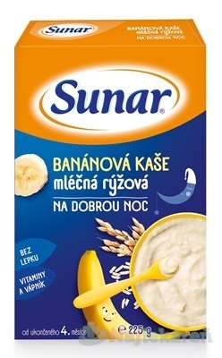 E-shop Sunar BANÁNOVÁ KAŠA mliečna ryžová NA DOBRÚ NOC, 225g