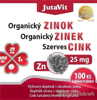 E-shop JutaVit Organický Zinok 25 mg, 100ks