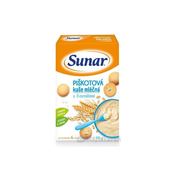 Sunar PIŠKÓTOVÁ KAŠA mliečna s 8 cereáliami, 225g