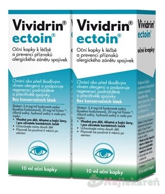 E-shop Vividrin ectoin, očné kvapky, 2x10 (20 ml)