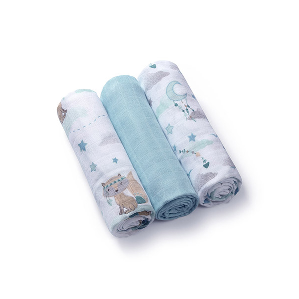 E-shop BABYONO Plienky bambusové Blue 70x70 cm 3ks
