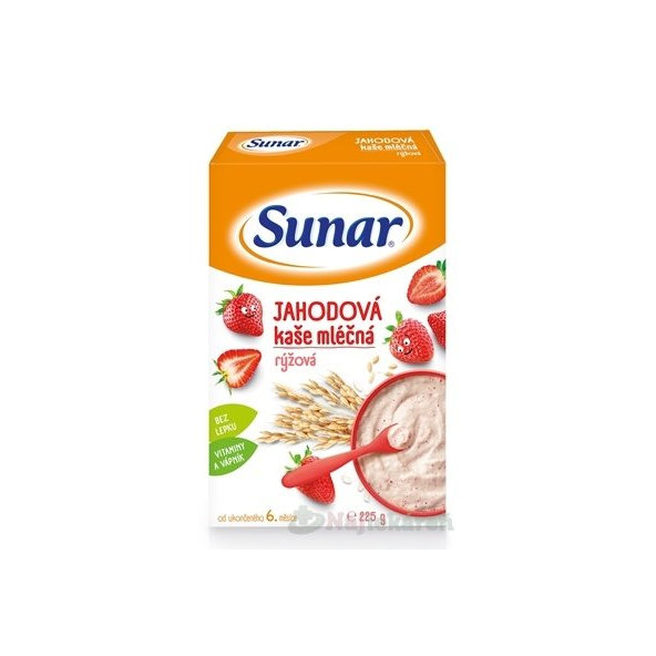 Sunar JAHODOVÁ KAŠA mliečna ryžová 225g