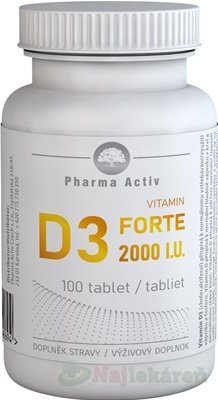 E-shop Pharma Activ Vitamin D3 FORTE 2000 I.U., 100ks