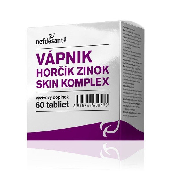 Nefdesanté VÁPNIK HORČÍK ZINOK SKINKOMPLEX 60 kapsúl
