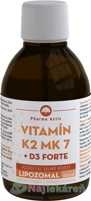 E-shop Pharma Activ LIPOZOMAL Vitamín K2 MK7+D3 1000 I.U., 250ml