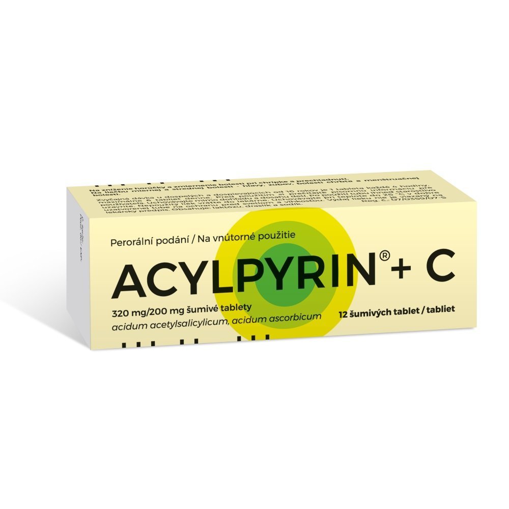 E-shop Acylpyrin + C proti bolesti a horúčke 12 šumivých tabliet