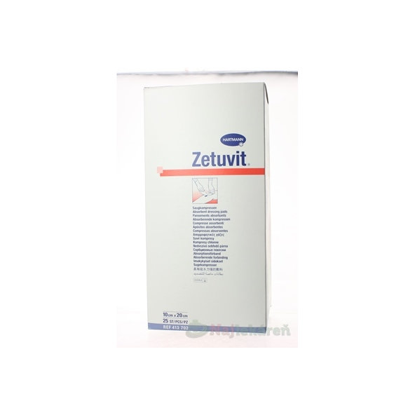ZETUVIT kompres nasiakavý sterilný 10x20 cm 25 ks