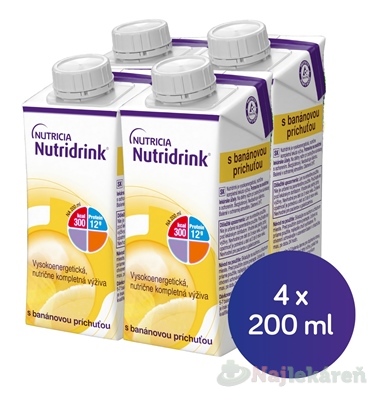 Nutridrink s banánovou príchuťou krabička 4 x 200 ml kúpite na Najlekaren.eu