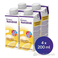 Nutridrink s banánovou príchuťou krabička 4 x 200 ml