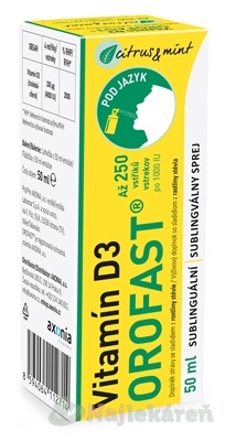 Vitamín D3 OROFAST sublingválny sprej 250 dávok 50 ml