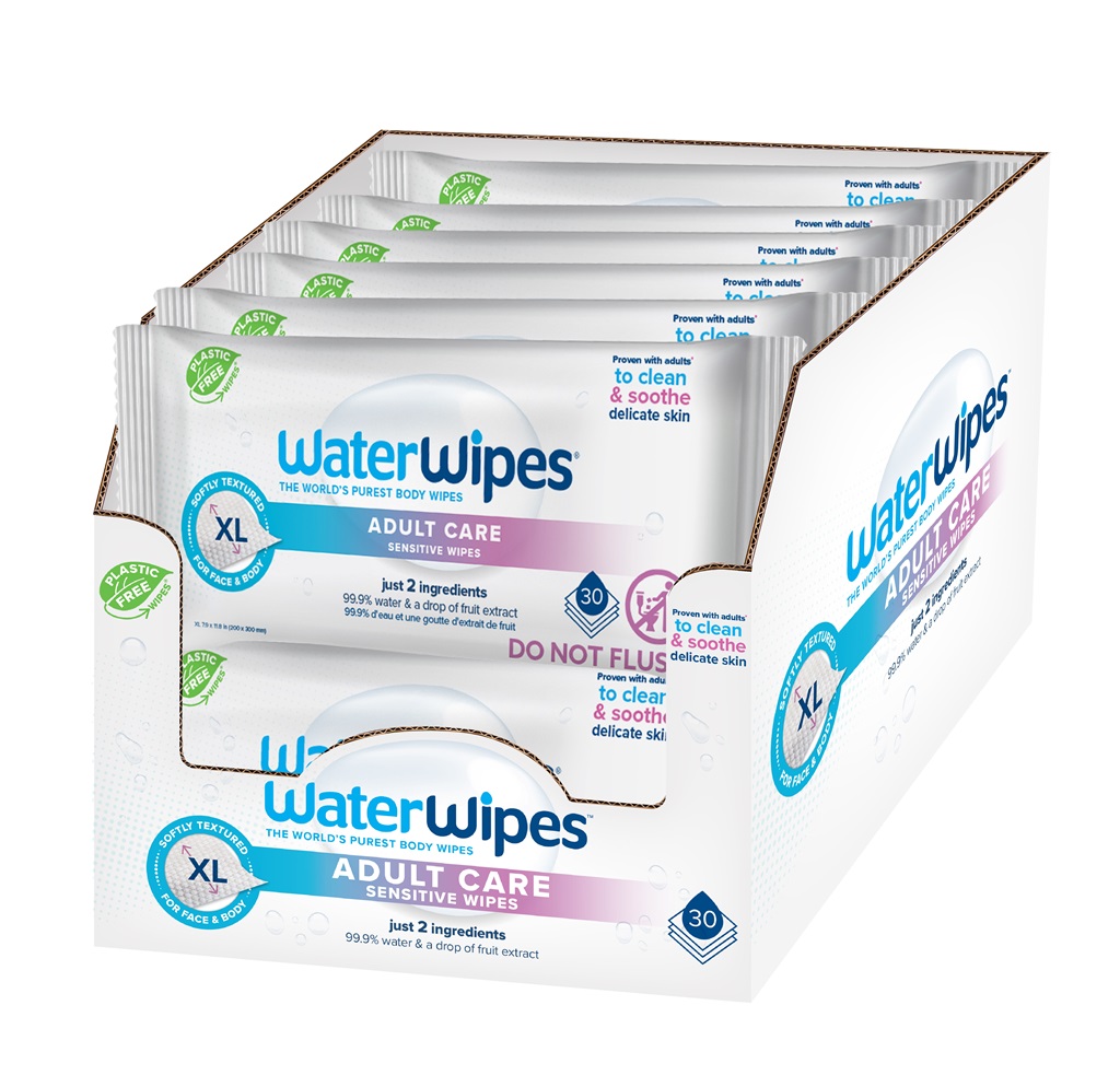 WATERWIPES Obrúsky vlhčené Adults bez obsahu plastov 12x30 ks