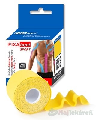 E-shop FIXAtape tejpovacia páska SPORT kinesiologická, elastická, žltá 5cmx5m, 1ks