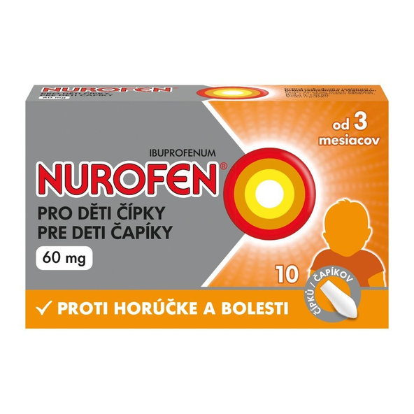 Nurofen čapíky pre deti od 3 mesiacov 60mg 10tbl