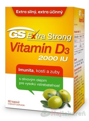 E-shop GS Extra Strong Vitamin D3 2000 IU, 90ks