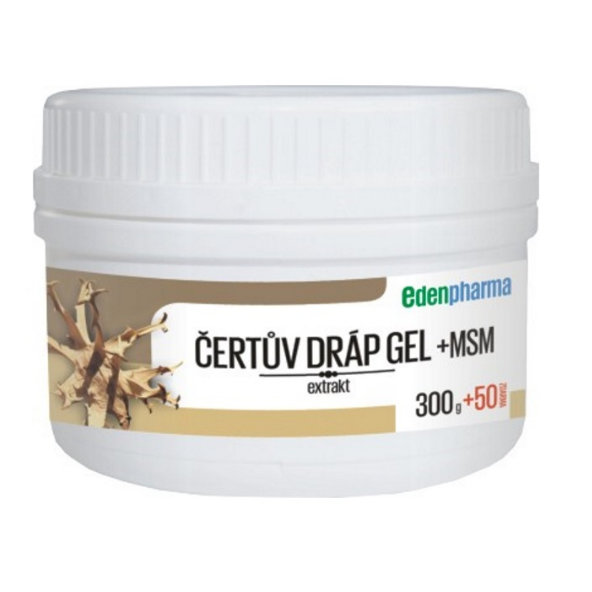 EDENPharma ČERTOV PAZÚR GÉL + MSM, na kĺbové a svalové bolesti 350 g