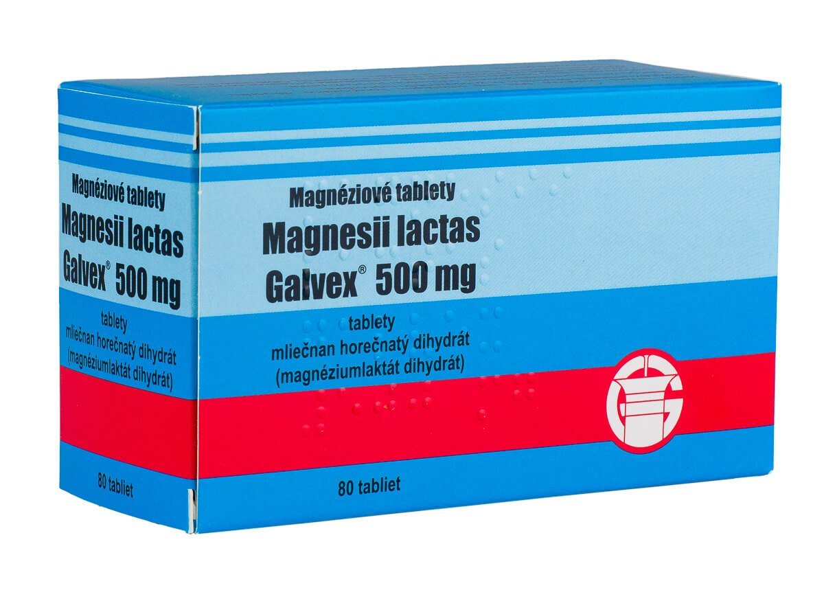 E-shop Magnesii lactas Galvex 500 mg (Magnéziové tablety) 80tbl