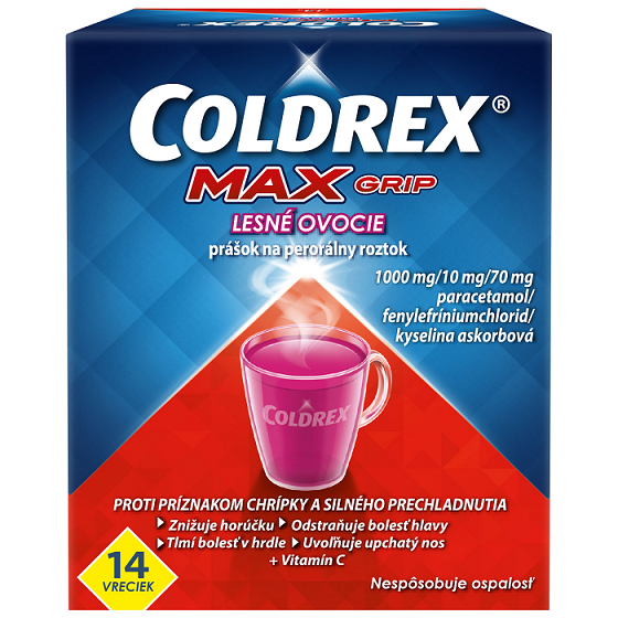 E-shop COLDREX MAXGRIP LESNÉ OVOCIE horúci nápoj na chrípku 14 vreciek